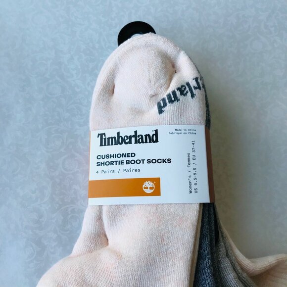 Timberland Women's Cushioned Shortie Boot Socks 4 Pairs Size: 6.5-9.5 - Picture 6 of 6